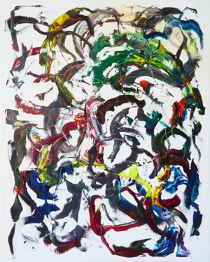 "Left Eyelid Down, Right Eyelid Down" Large Abstract Oil Painting by Simon Findlay