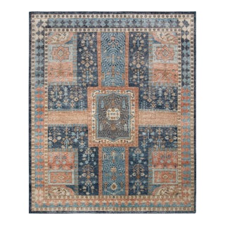 Rug & Kilim’s Oversized Boulevard Rug in Blue and Rust , 12x16 For Sale