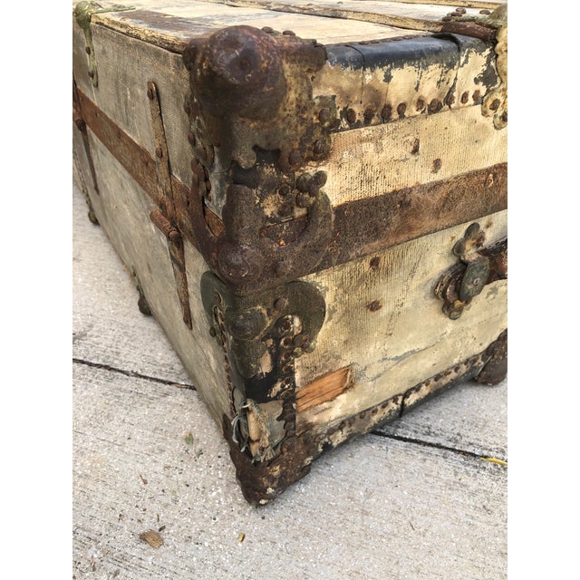 Antique C a Taylor Trunk Works Steamer Trunk For Sale - Image 14 of 15