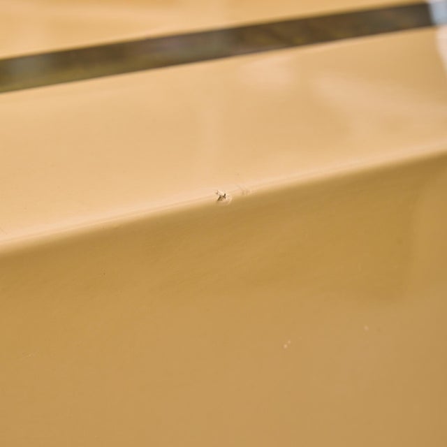 Lacquered Cube Coffee Table With Brass Inlay, France 20th Century For Sale - Image 9 of 11