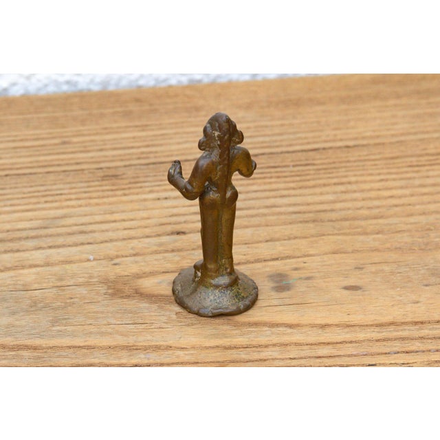 Indian Patinated Bronze Miniature Devotional Figure For Sale In Los Angeles - Image 6 of 8
