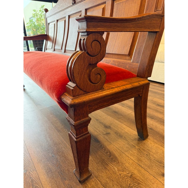 Vintage 19th Century English Oak Church Pew For Sale - Image 10 of 13