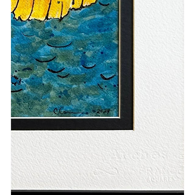 Paper Framed Original Watercolor Painting of “My Goldfish” For Sale - Image 7 of 7