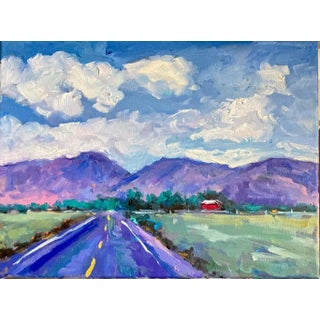 Skyscape - Grandmillennial Impressionist Oil Painting by Haas For Sale