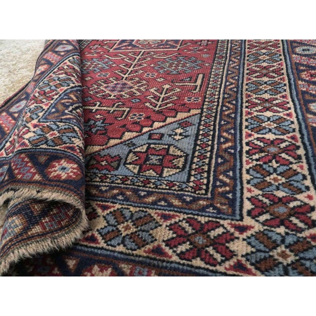 Navy Blue Galerie Shabab Collection Mid-20th Century Turkish Anatolian Throw Rug For Sale - Image 8 of 8