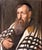 Polish Judaica Portrait of Hasidic Rabbi with Tallit Synagogue Oil Painting For Sale