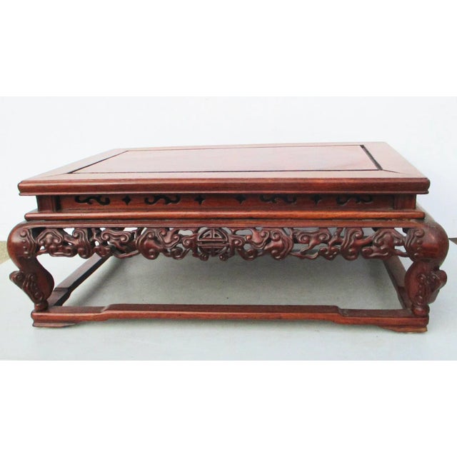 Vintage Elaborate Chinese Hardwood Plant Stand For Sale - Image 11 of 11