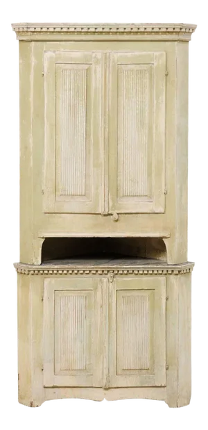 Late 18th Century Swedish Gustavian Painted Wood Corner Cabinet
