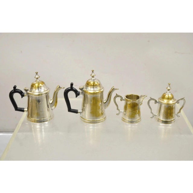Wilcox Silver Plate Co. Vintage Federal Style Small Indian Silver Plated Coffee Tea Set W/ Wilcox Tray For Sale - Image 4 of 12