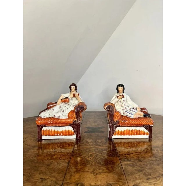 Antique Victorian Staffordshire Bookends, 1860, Set of 2 For Sale - Image 6 of 8