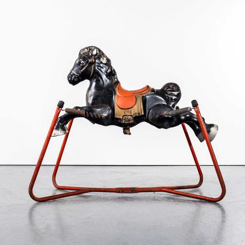 Vintage Painted Tin Plate Rocking Horse from Mobo, 1960s For Sale - Image 4 of 9