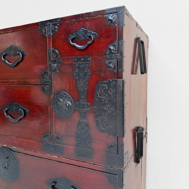 Japanese Kasane Isho-Dansu Kimono Storage Chest, 1910s For Sale - Image 11 of 17