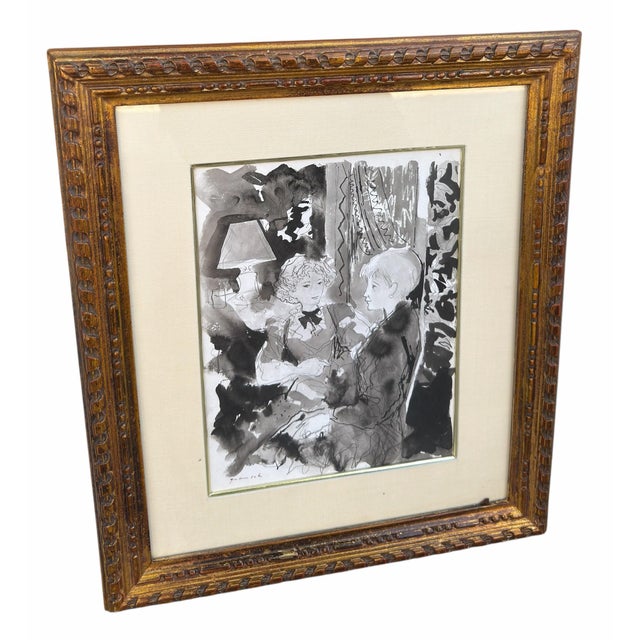 Expressionism Rare Original Emilio Grau Sala Parisian Watercolor Painting - Joanna Carson Estate For Sale - Image 3 of 4