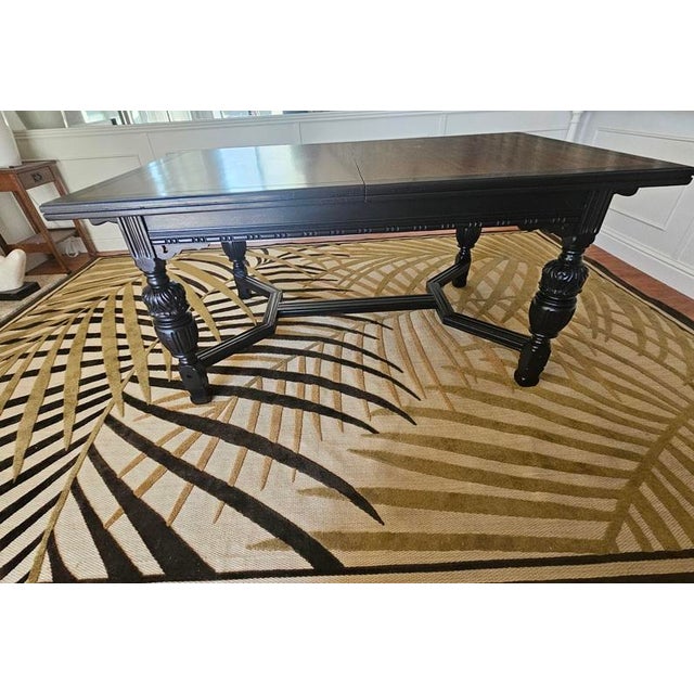 Traditional Early 20 Th Century Stored Leaf Dinning Table. Expands to 105" Mahogany With Two Leafs' For Sale - Image 3 of 9