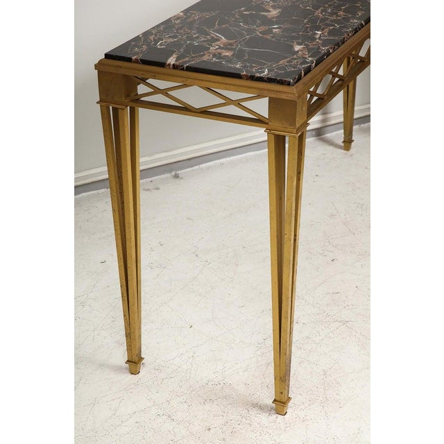 Bronze Marble-Top Console in the Art Deco Manner For Sale - Image 11 of 12