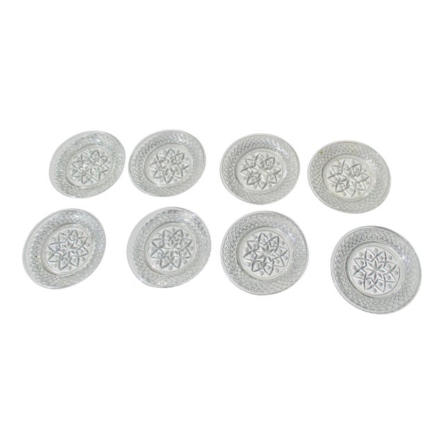 Set of 8 Glass Coasters Circa 1900 For Sale