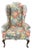 Vintage High Back Blue Floral Wingback For Sale