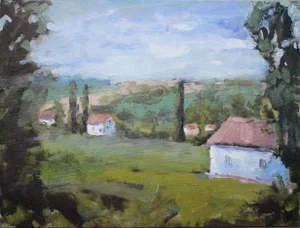 The Villa View (Original Impressionist Oil Landscape)