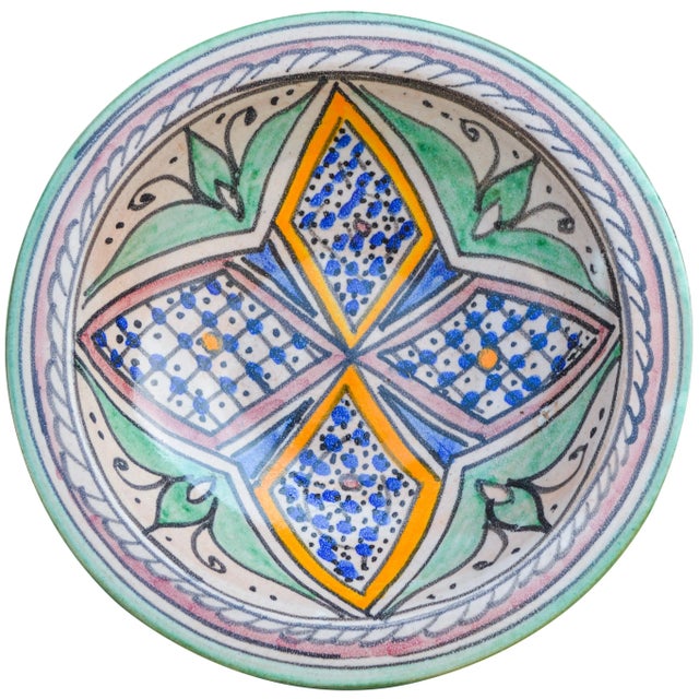 Green Early 20th Century Colorful Moorish Ceramic Plate For Sale - Image 8 of 8