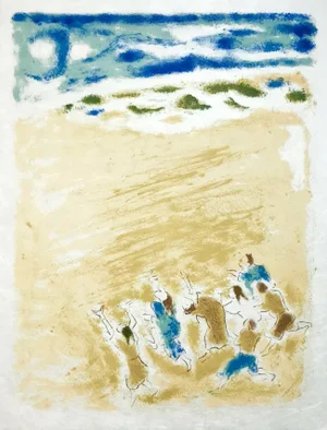 1962 Jules Cavailles Original Lithograph, Untitled 11