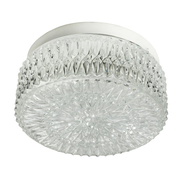 Mid-Century Round Clear Glass Sconce or Flush Mount For Sale - Image 10 of 10