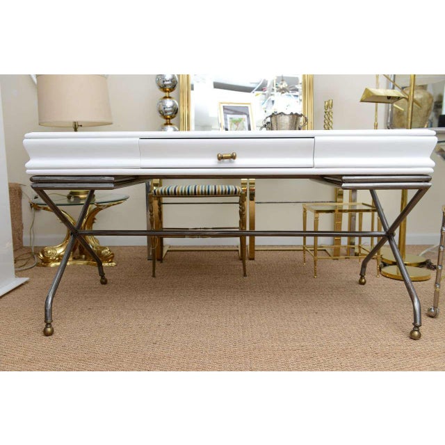 White Lacquered Desk with Drawer Chairish