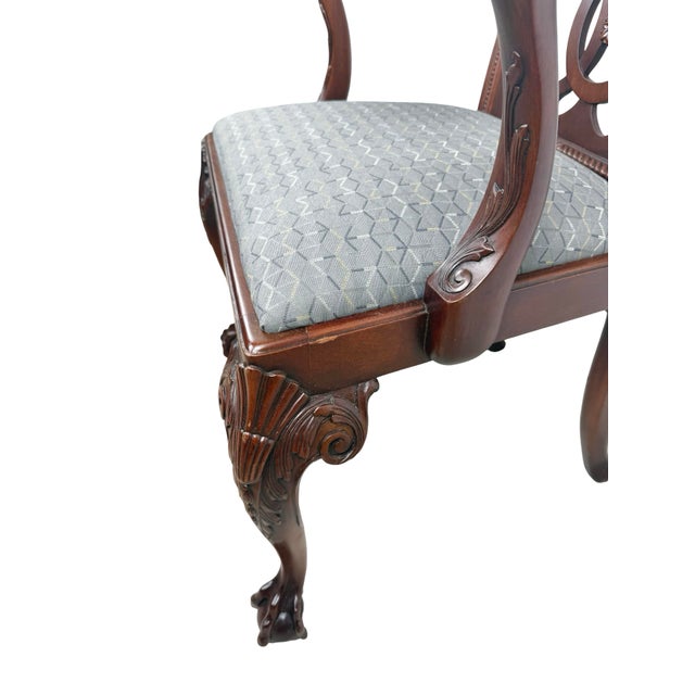 Vintage Maitland-Smith Chippendale Carved Armchair With Ball-and-Claw Feet For Sale - Image 12 of 12
