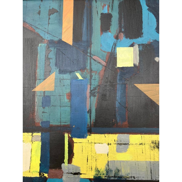 Abstract Contemporary Original Stephen Heigh Abstract Painting “Night Shift” Antique Frame For Sale - Image 3 of 4