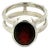 Handcrafted 925 Sterling Silver Garnet Ring With 10x8mm Oval Stone in Bezel Setting - Size 6.5 For Sale