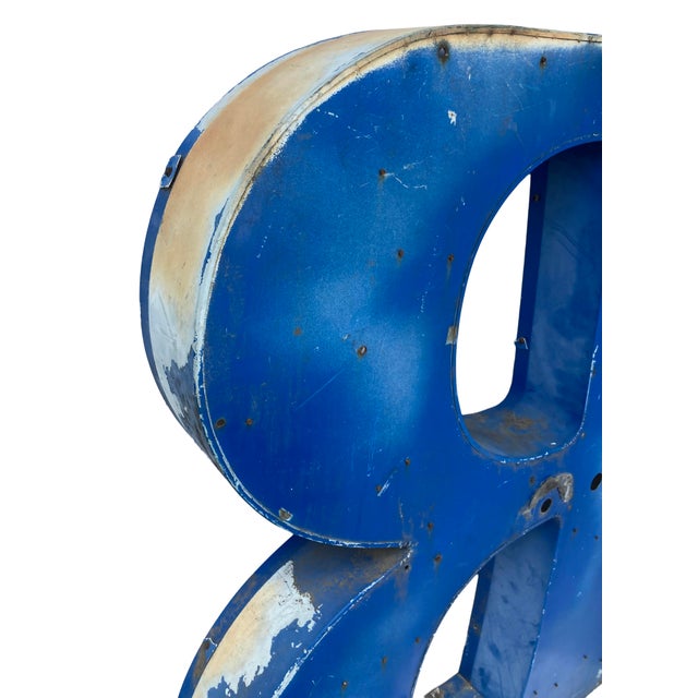 Gray XL Vintage Upper Case Letter “B” For Sale - Image 8 of 10