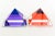 1990s Pyramid Lucite Sculptures Set of 3 Orange, Sapphire Blue, Purple, Red 90's For Sale - Image 5 of 13