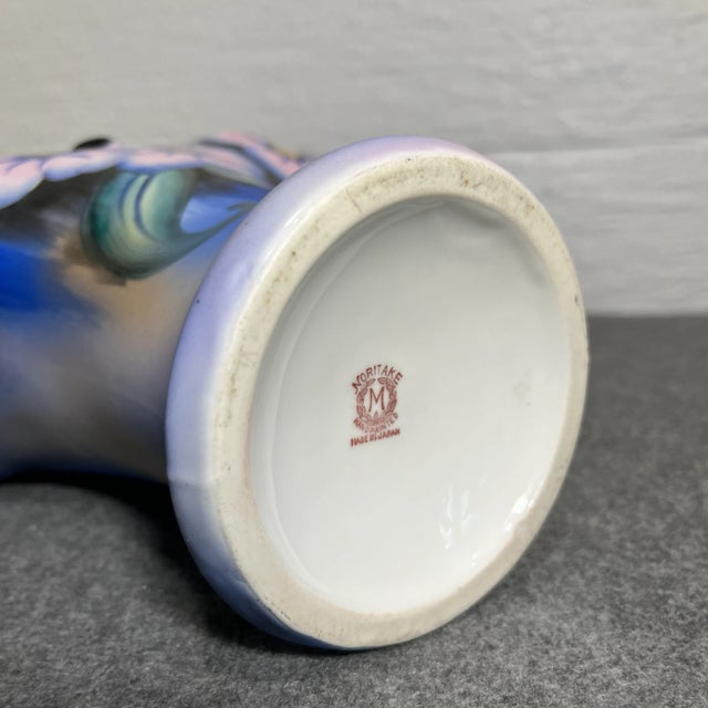 Lavender Early 20th Century Noritake Decorative Ceramic Floral Vase For Sale - Image 8 of 9