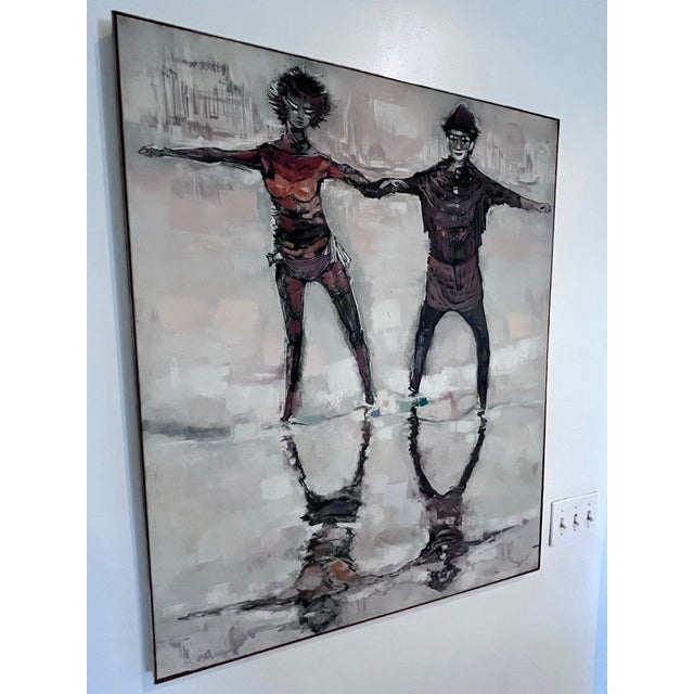 Original 1962 Max Gunther “Pas-De-Deux” Oil Painting – Rome, Italy For Sale - Image 4 of 12