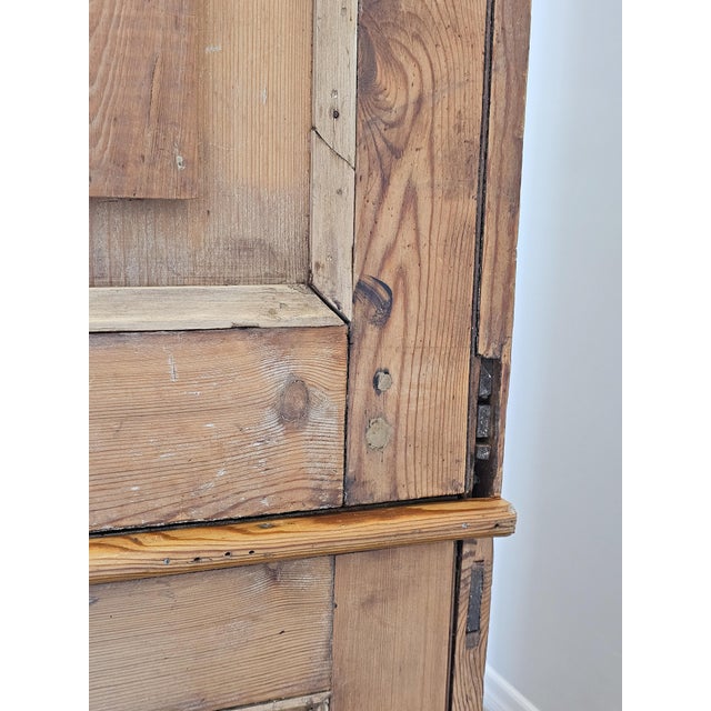 Grand Antique English Pine Cabinet With Glass Doors - Circa 1890 For Sale - Image 12 of 14
