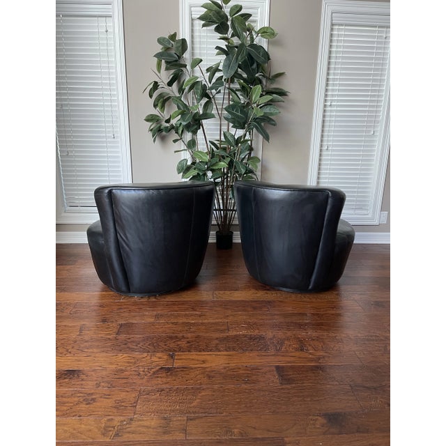 Textile 1970s Vladimir Kagan "Nautilus" Asymmetrical Swivel Chairs for Directional - Set of 2 For Sale - Image 7 of 12