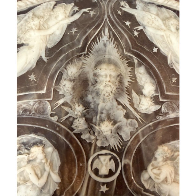 Vintage Milton Cameo Shield Stone Composite Wall Plaque – After Léonard Morel-Ladeuil For Sale - Image 6 of 9
