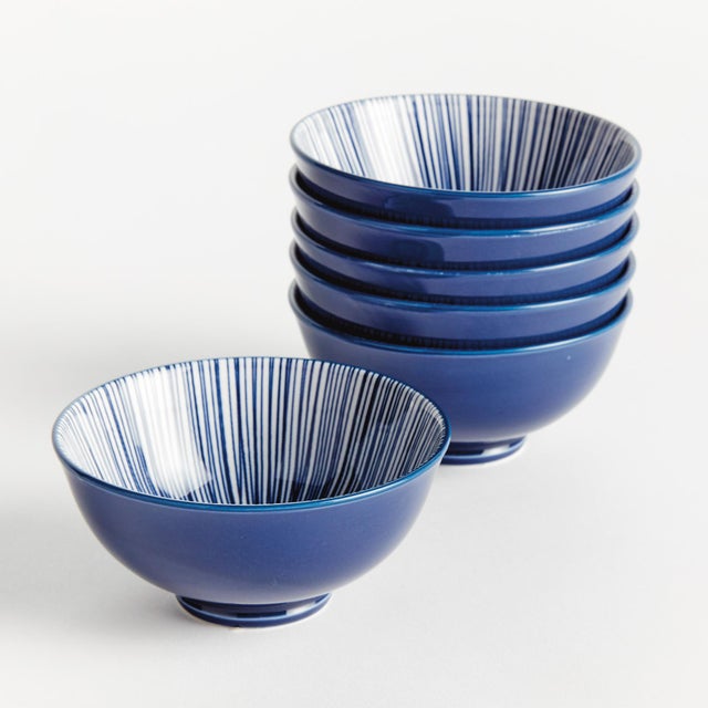 Kenneth Ludwig Chicago Stria 4.75" Bowls, Set Of 6 For Sale - Image 4 of 7