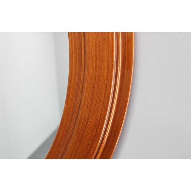 Vintage Italian Oval Wooden Mirror, 1970s For Sale - Image 6 of 14