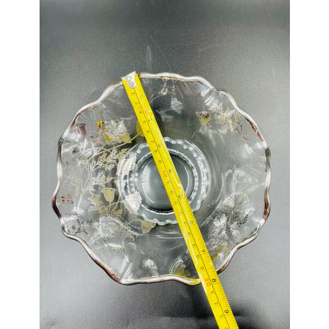 Mid 20th Century Silver City Glass Co. “Flanders Clear” Crumple Glass Compote & Corresponding Bowl Set - 2 Pieces For Sale - Image 11 of 12