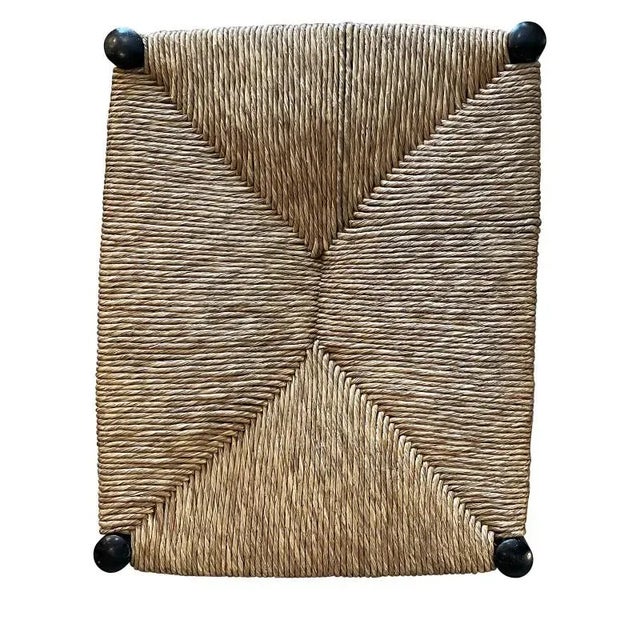 Black Vintage Italian Rush Nesting Stools After Gio Ponti- A Set of 3 For Sale - Image 8 of 9