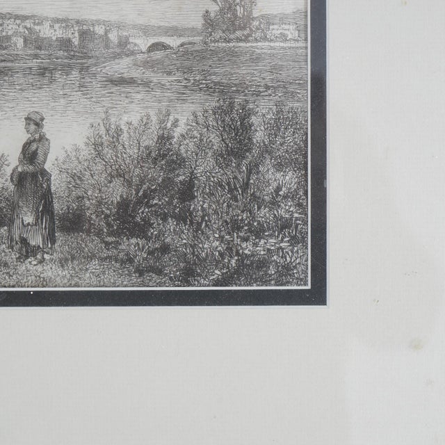 Framed Print, Copy after Corot French Impressionist La Sepia Landscape Painting, 20th Century For Sale - Image 11 of 12