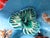 Vintage Vallauris Lion S/Mer Blue Ceramic Clam Shell Lamp Mid Century Tikki Kitch Cord Cut Signed For Sale - Image 12 of 18