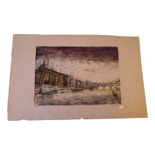 Elie Pesatori, Urban Landscape, Etching For Sale