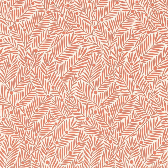 Morris & Co Yew & Aril Wallpaper in Watermelon For Sale