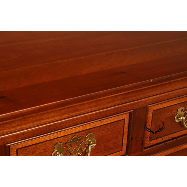 Wood Stickley Georgian Style Banded Mahogany Tall Chest For Sale - Image 7 of 18