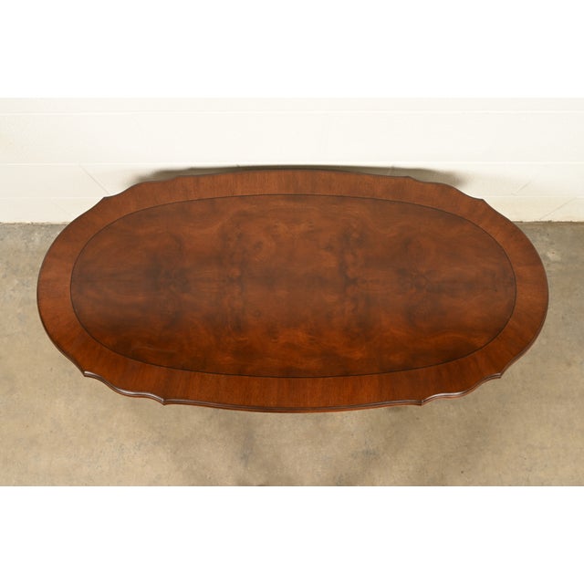 1980s Karges French Rococo Louis XV Banded Walnut Parcel Giltwood Coffee Table, Circa 1980s For Sale - Image 5 of 11