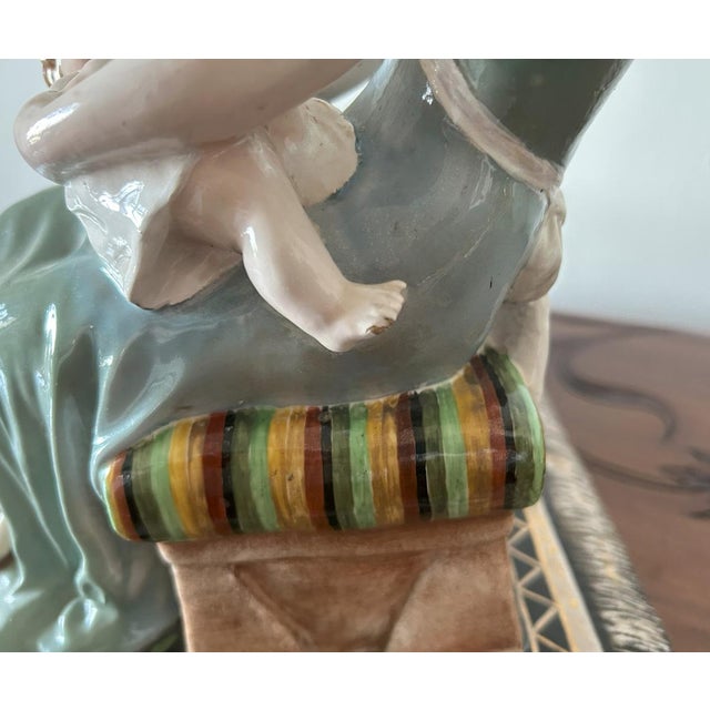 Art Deco Polychrome Ceramic Maternità Sculpture by Vincenzo Bertolotti, Italy, 1930s For Sale - Image 13 of 18