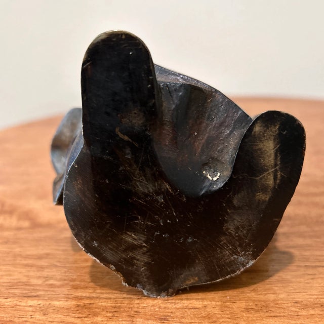 Vintage Japanese Bronze Sculpture of Young Monk Artist Signed Stamp Original For Sale - Image 11 of 13