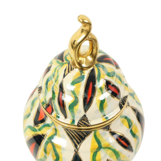 Gold Jupiter Lidded Vase by H. Bequet, 1950s For Sale - Image 8 of 14