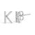 Expertly crafted to symbolize individuality and grace, this exquisite "K" initial stud earring is fashioned from radiant...